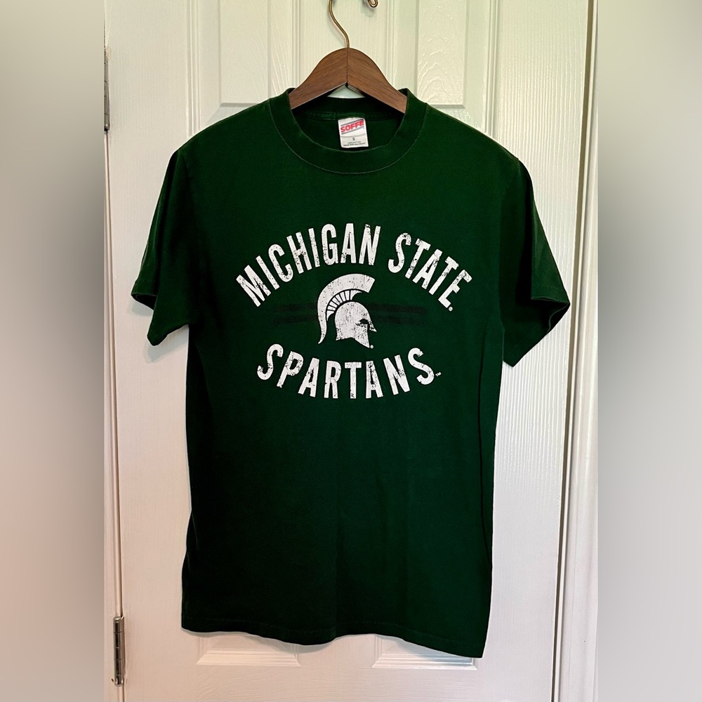 Soffe Green and White Michigan State Spartans Short‎ Sleeve Tee